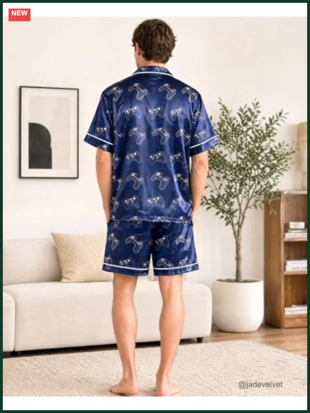 Satin Silky Pajamas Set Short Sleeve Button Down Sleepwear 2 Piece Loungewear